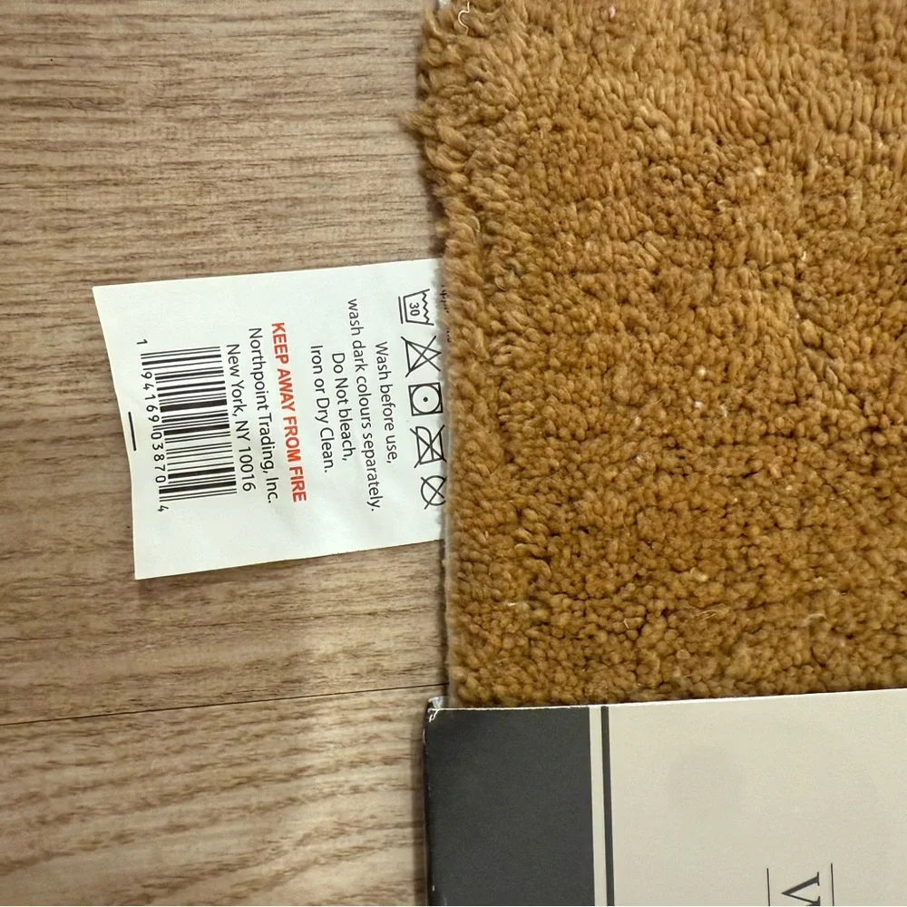 Pink and Brown Striped Bath Mat